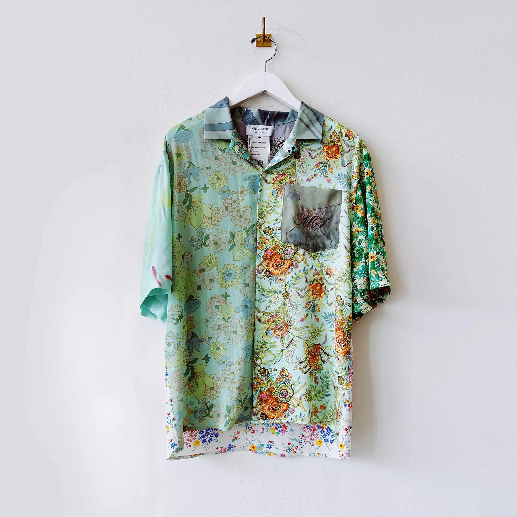 Regenerated Silk Scarves Bowling Shirt - Bok Choy
