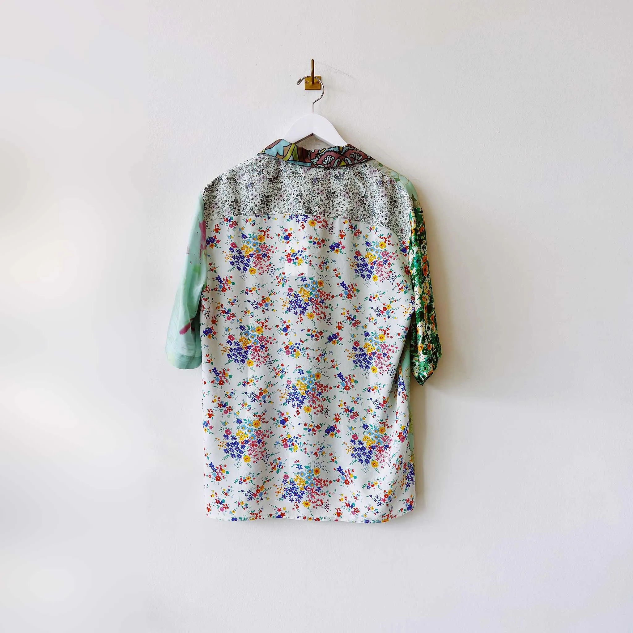 Regenerated Silk Scarves Bowling Shirt - Bok Choy
