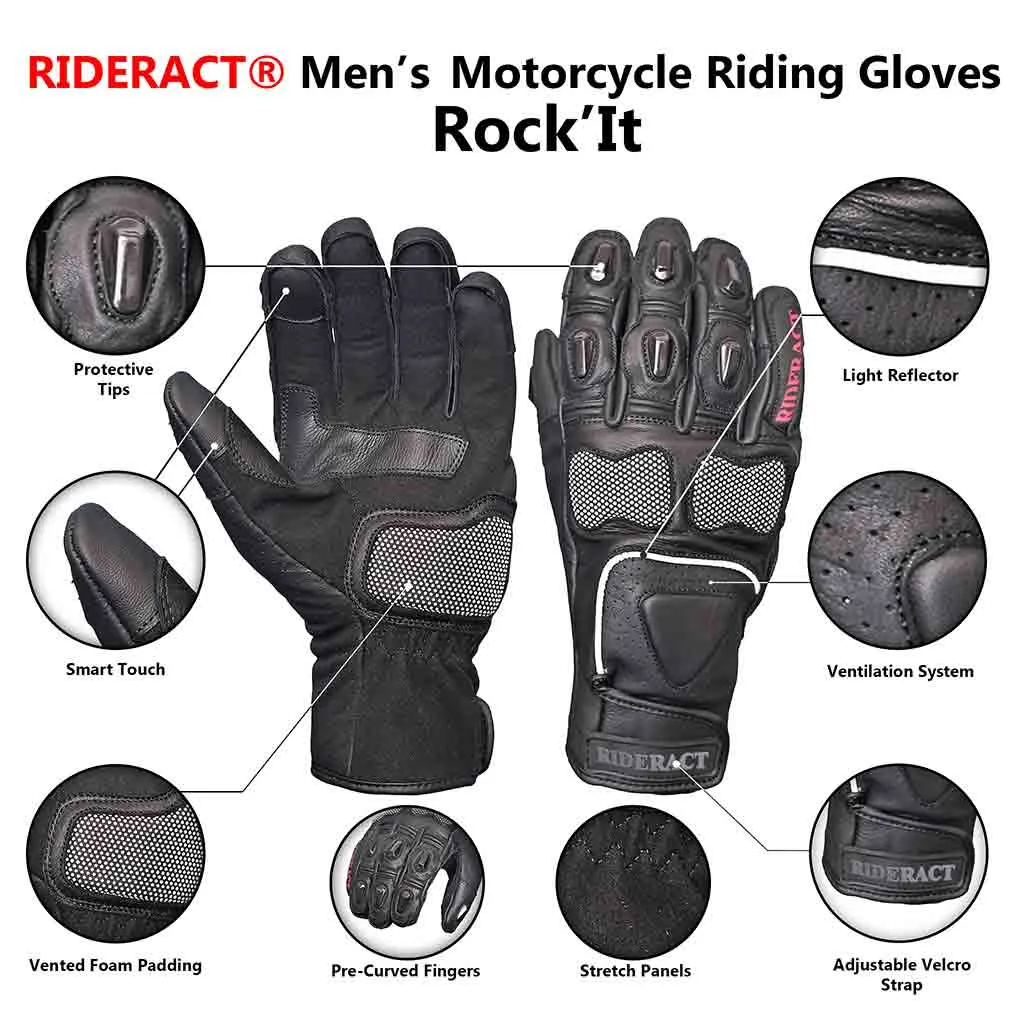 RIDERACT® Summer Motorcycle Gloves Rock’It Riding Gloves
