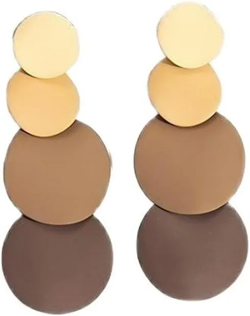 Round Acrylic Dangle Earrings Boho Lightweight Geometric Statement Resin Disk Drop Earrings Round Piece Tassel Stud Earrings for Women Summer Beach Jewelry