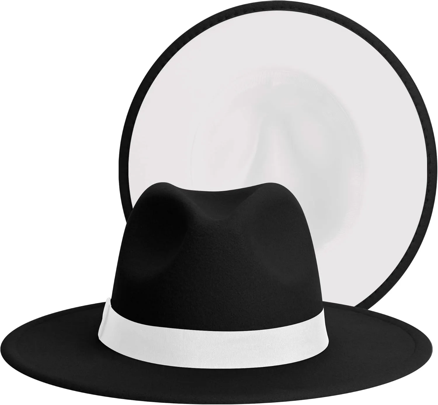 SAJUZEN Womens & Mens Fedora Hats, Wide Brim Fedora Hats for Women Men