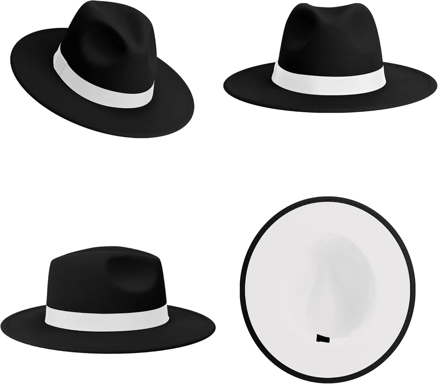 SAJUZEN Womens & Mens Fedora Hats, Wide Brim Fedora Hats for Women Men