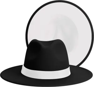 SAJUZEN Womens & Mens Fedora Hats, Wide Brim Fedora Hats for Women Men