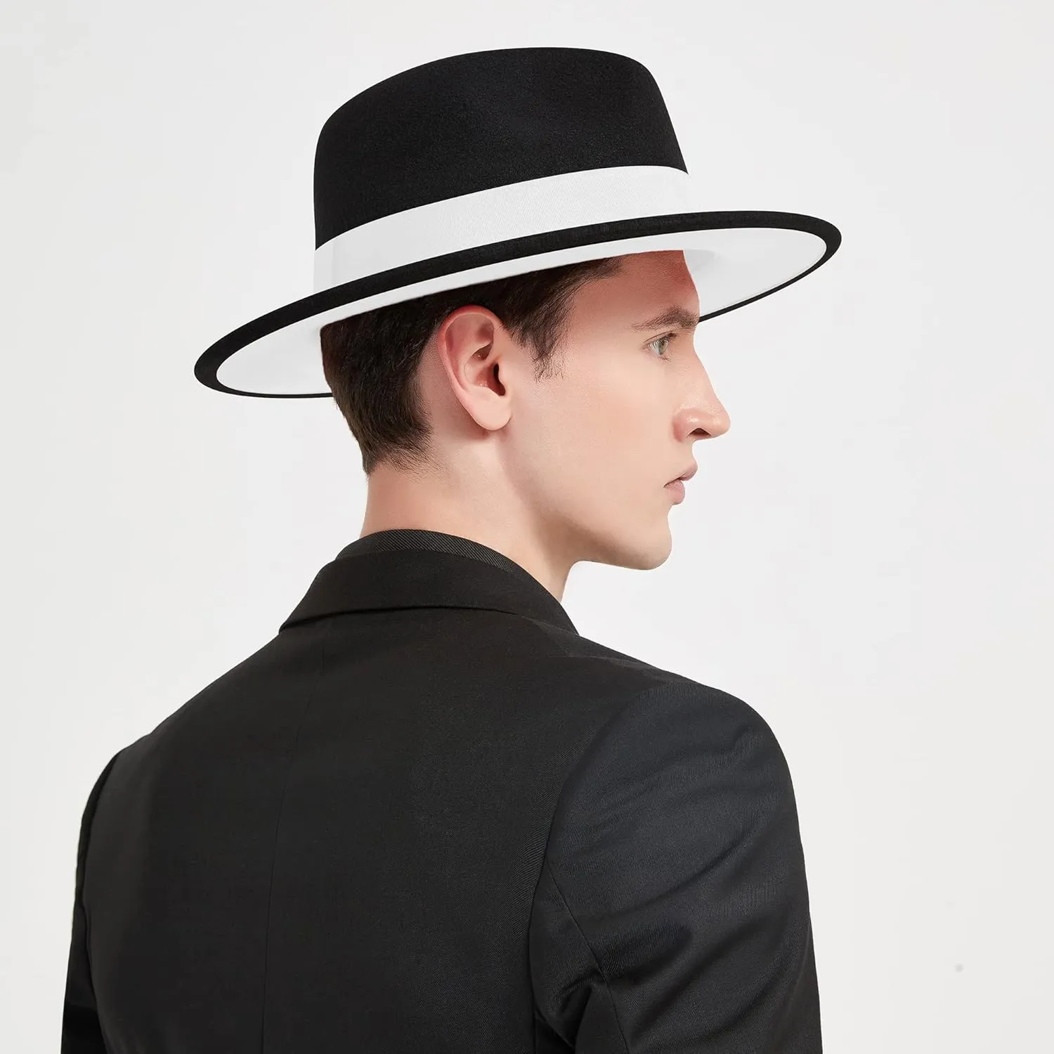 SAJUZEN Womens & Mens Fedora Hats, Wide Brim Fedora Hats for Women Men