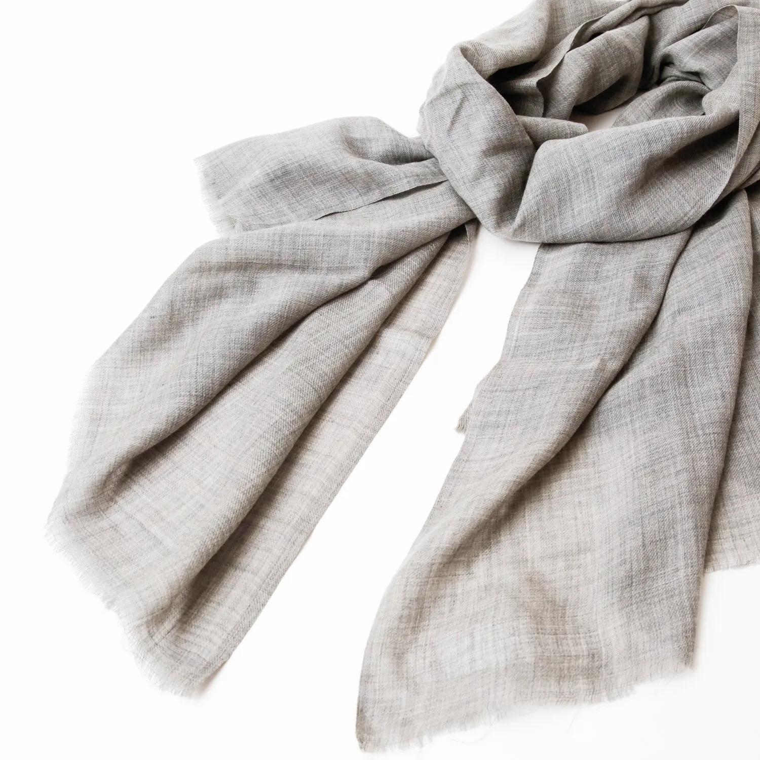 Scarf - Wool Merino Natural Grey