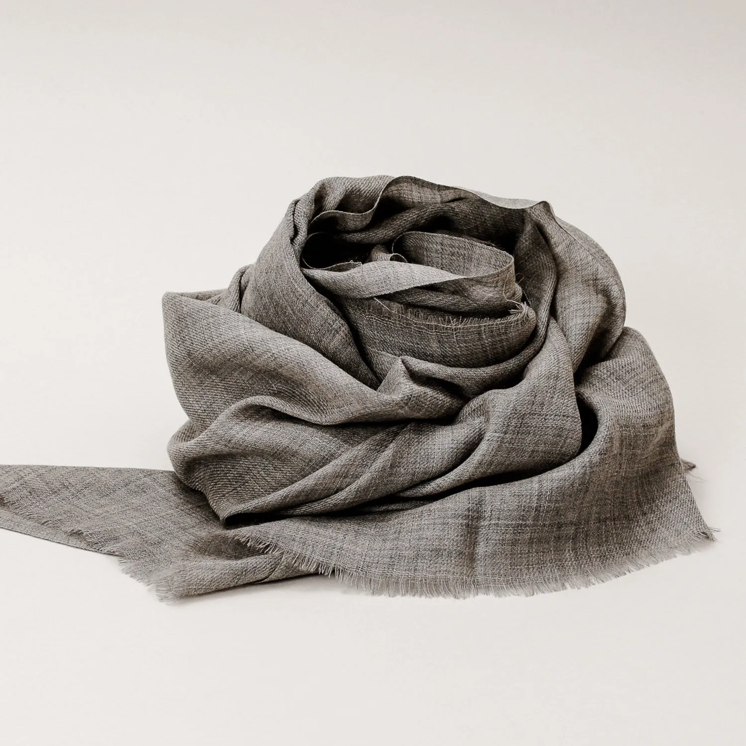 Scarf - Wool Merino Natural Grey
