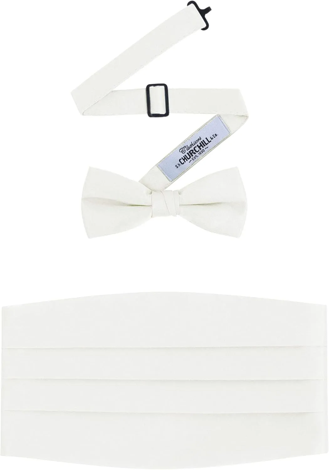 S.H. Churchill & Co. Men's Formal Satin Bowtie and Cummerbund Set