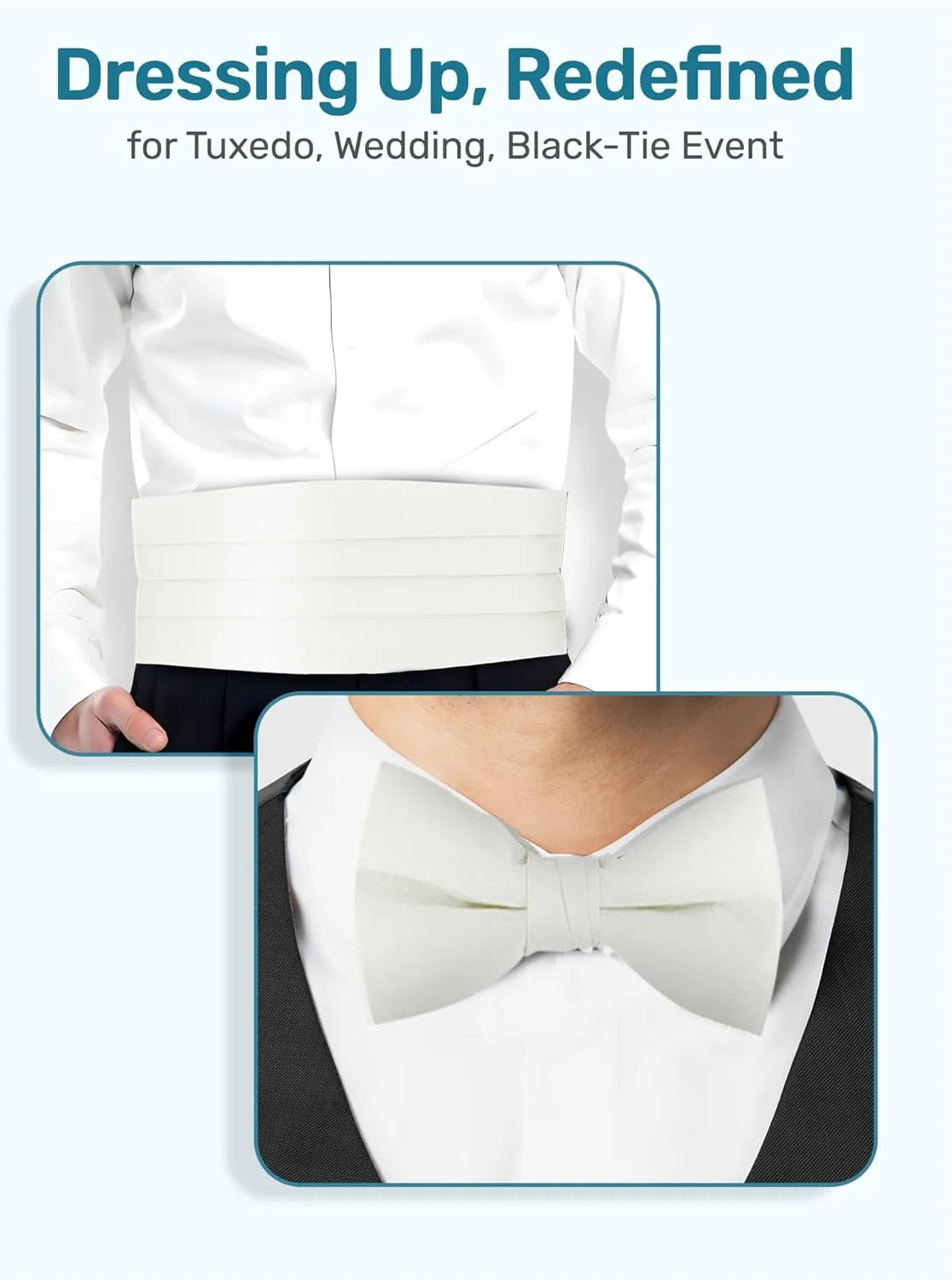 S.H. Churchill & Co. Men's Formal Satin Bowtie and Cummerbund Set