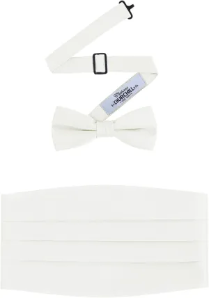 S.H. Churchill & Co. Men's Formal Satin Bowtie and Cummerbund Set