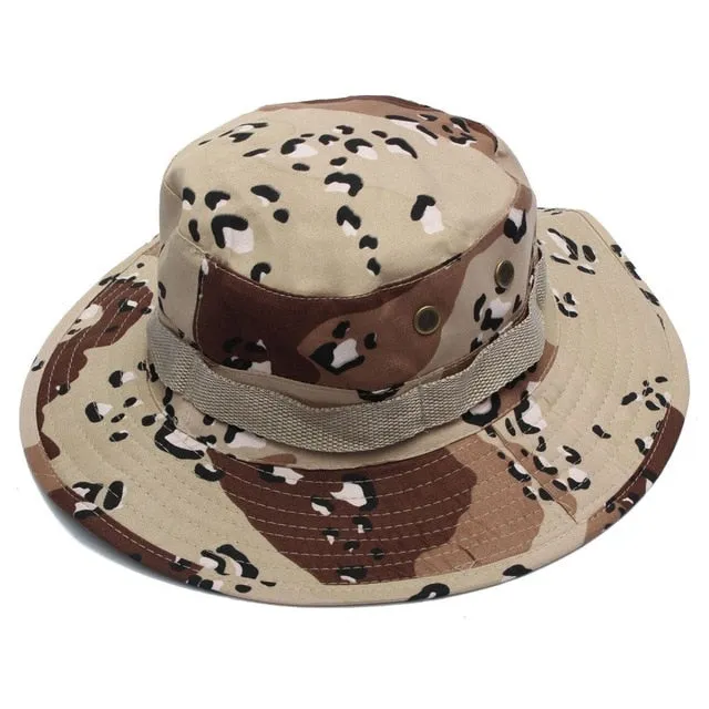 Sidiou Group Dome  Bucket Hats Men Women Military Camo Cap Casual Bucket Camping Hiking Travel Sun Bob Fishing Hats Unisex