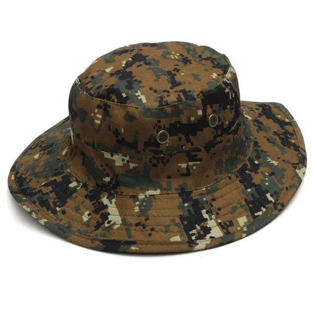 Sidiou Group Dome  Bucket Hats Men Women Military Camo Cap Casual Bucket Camping Hiking Travel Sun Bob Fishing Hats Unisex