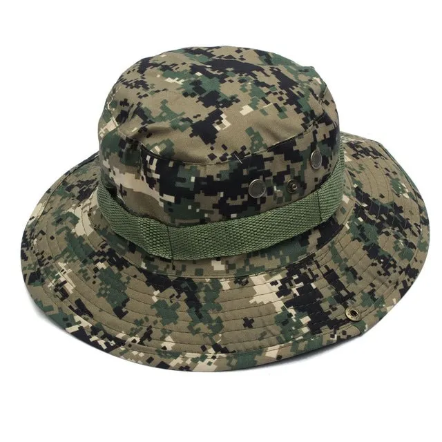 Sidiou Group Dome  Bucket Hats Men Women Military Camo Cap Casual Bucket Camping Hiking Travel Sun Bob Fishing Hats Unisex