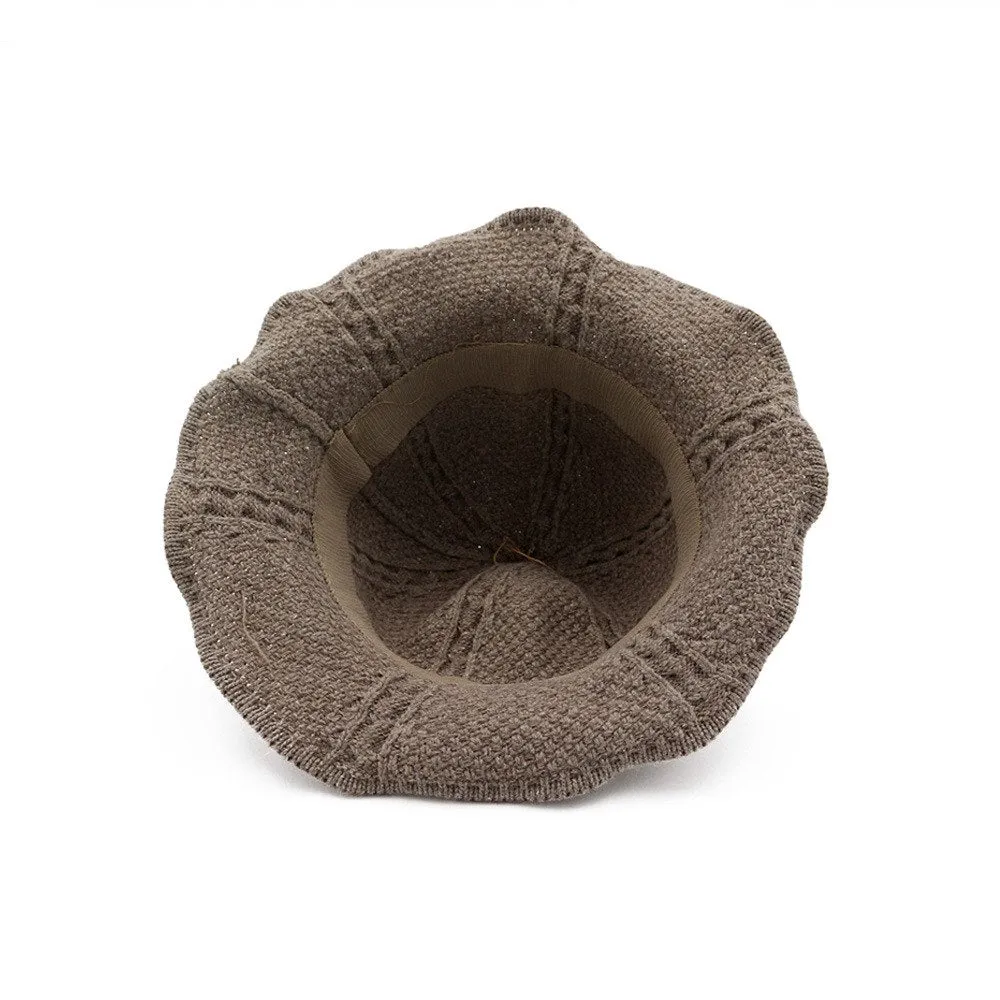 Sidiou Group NEW Winter Wool Hat Knitted Bucket Hats for Women Foldable Bucket Cap