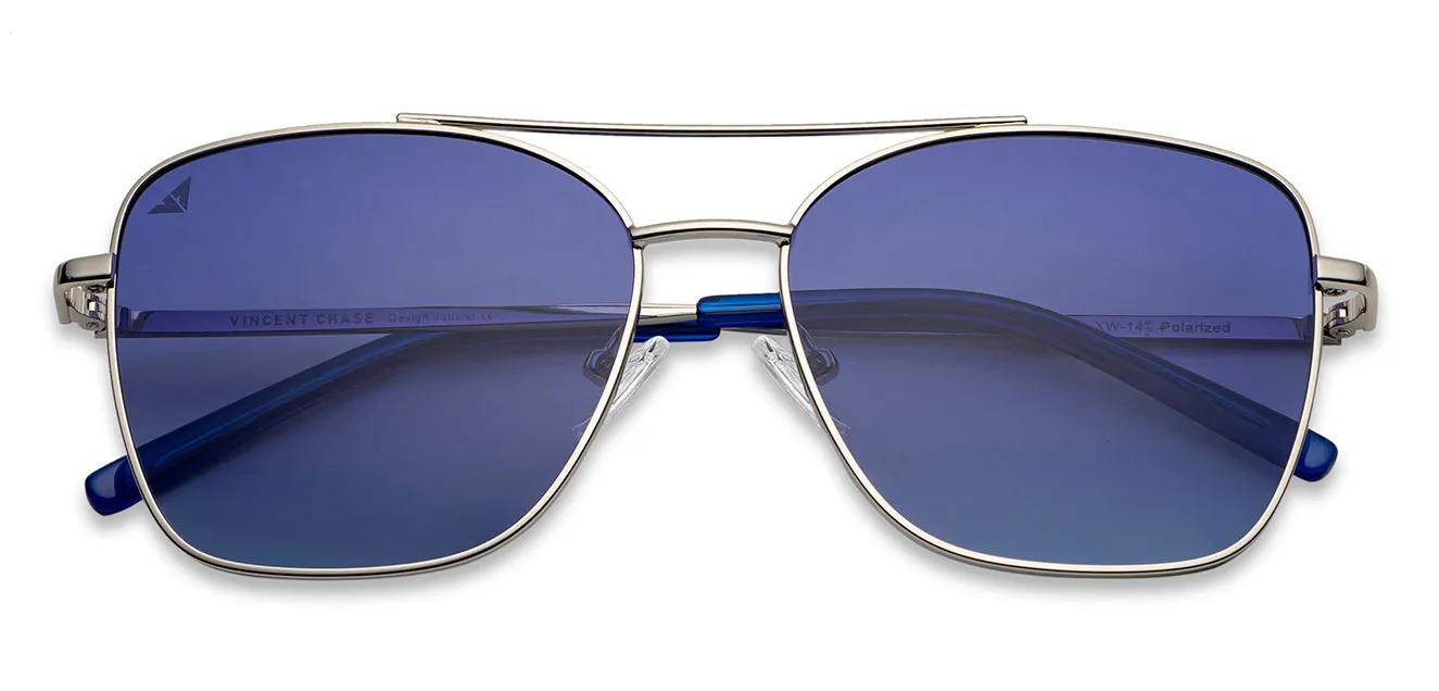 Silver Aviator Full Rim Unisex Sunglasses by Vincent Chase-151275
