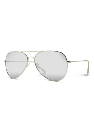 Silver Polarized Classic Aviator Sunglasses - FINAL SALE