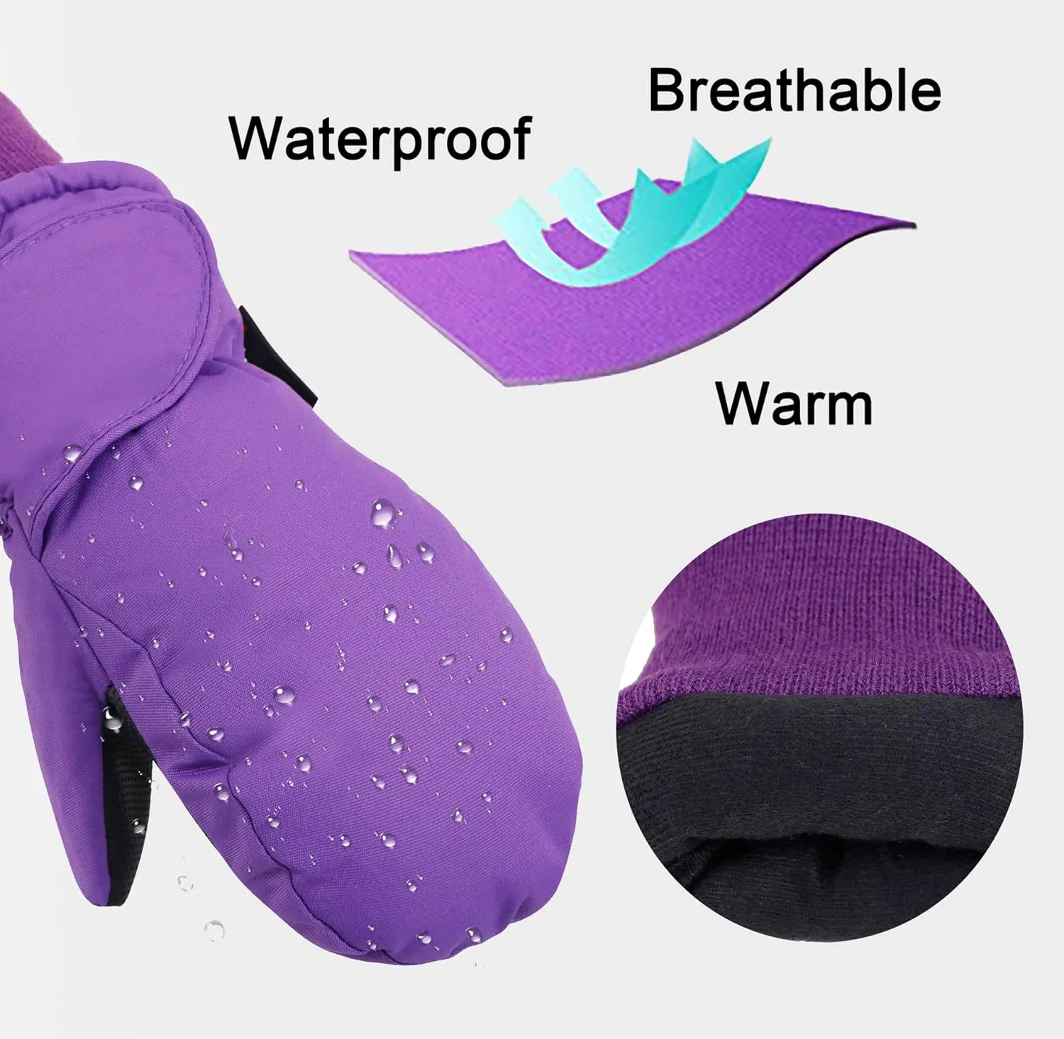 SimpliKids Children's Snow Gloves Sports Insulation Waterproof Winter Kids Ski Mittens