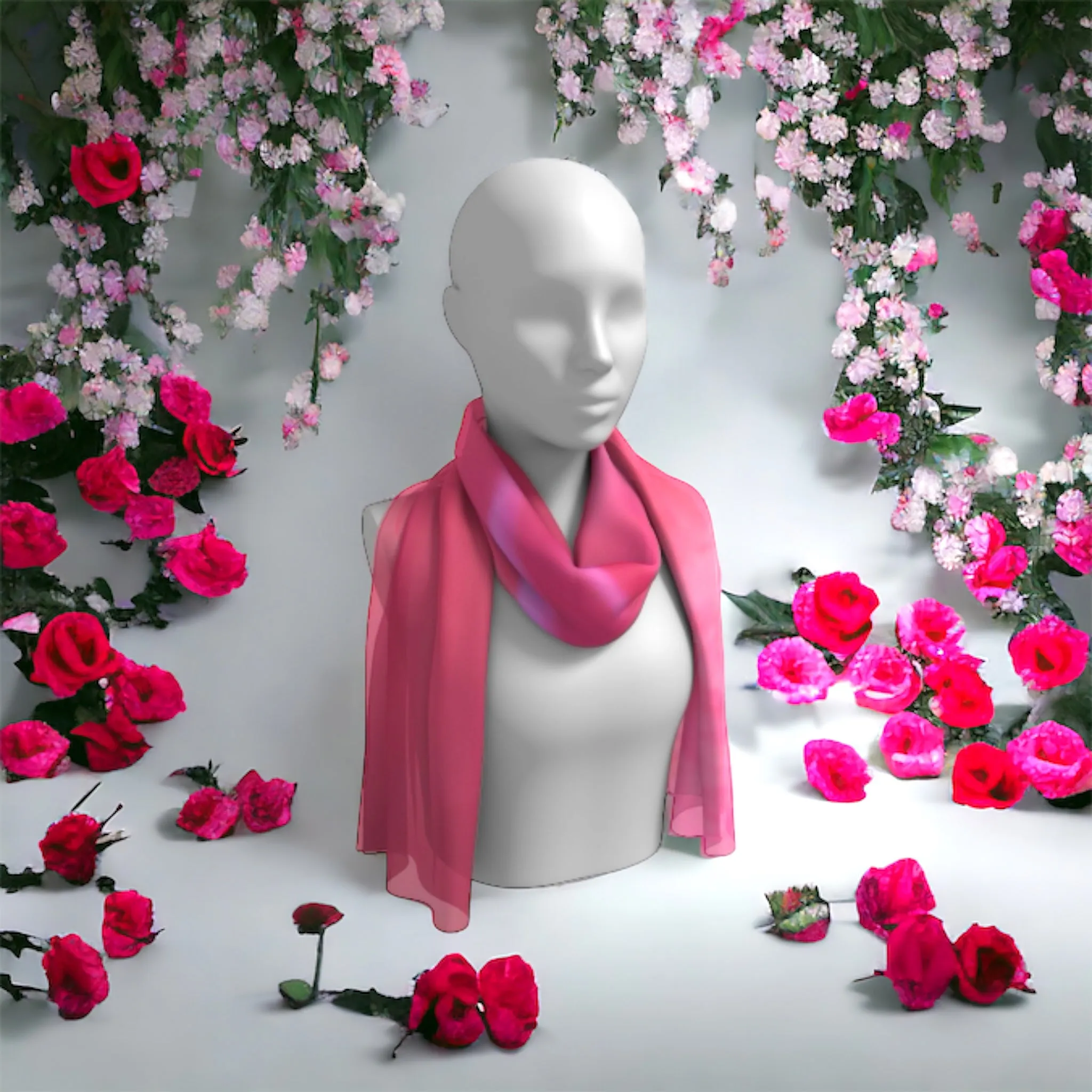 Soft Rose Long Scarf