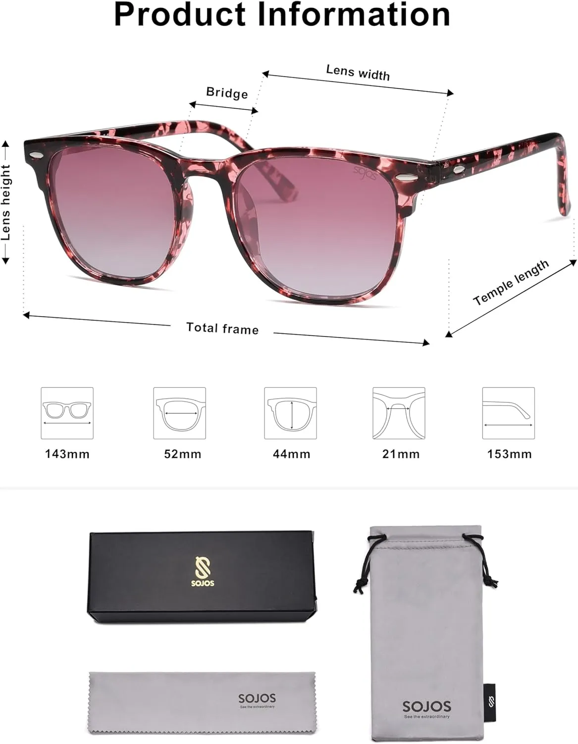 SOJOS Retro Vintage Square Polarized Sunglasses for Women Men UV Protection Lens TR90 Frame Sunglasses SJ2112