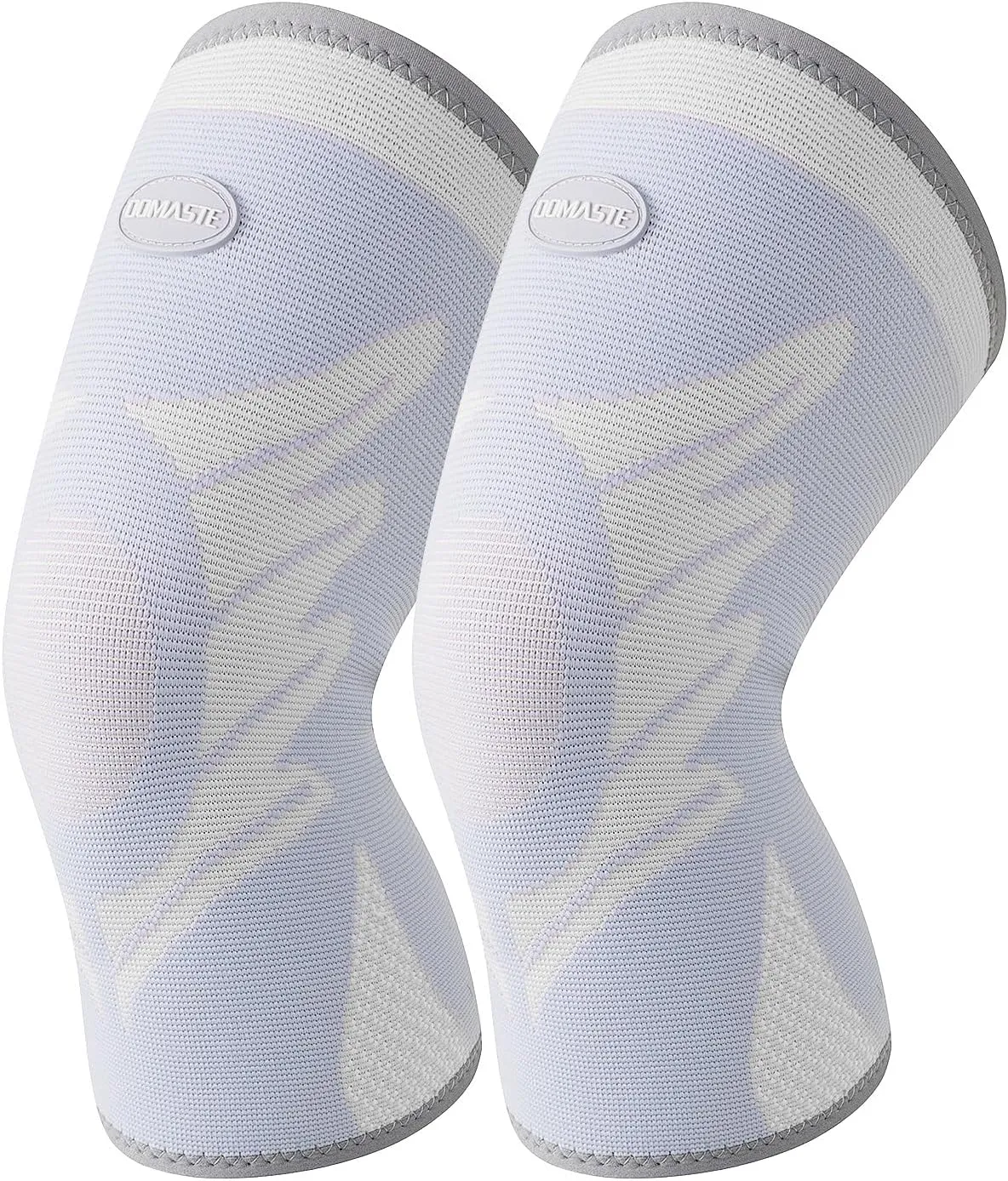 Sports Slim Knee Braces for Women - No-Slip Knee Compression Sleeve for Dance, Yoga, Knee Support for Knee Pain, Joint Pain Relief(Bright White, L, 2 Pack)