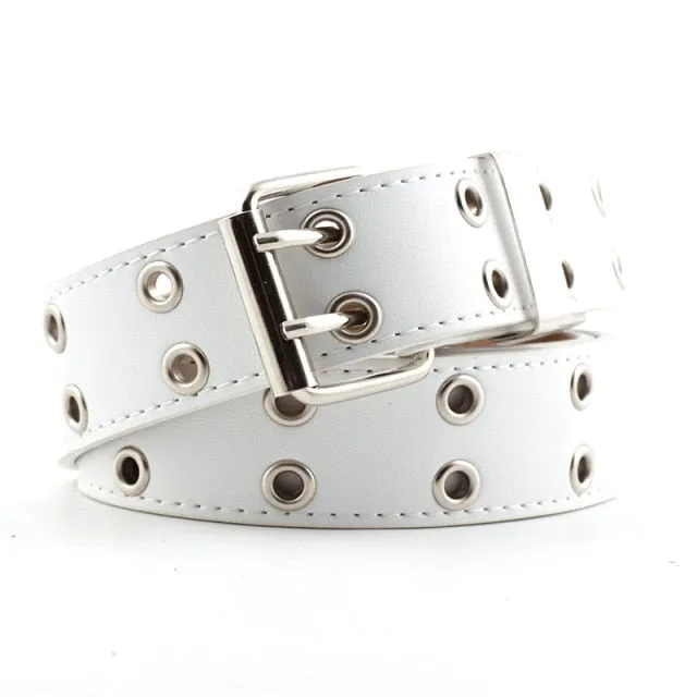 Street Punk Faux Leather Hollow Metal Rings