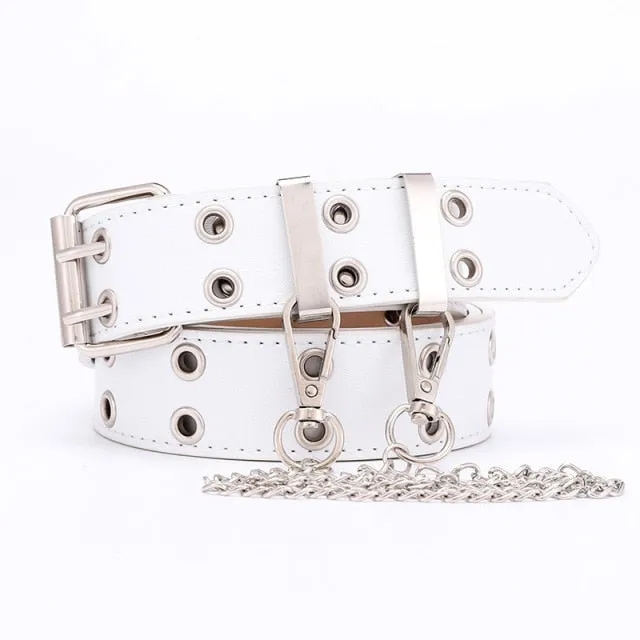 Street Punk Faux Leather Hollow Metal Rings