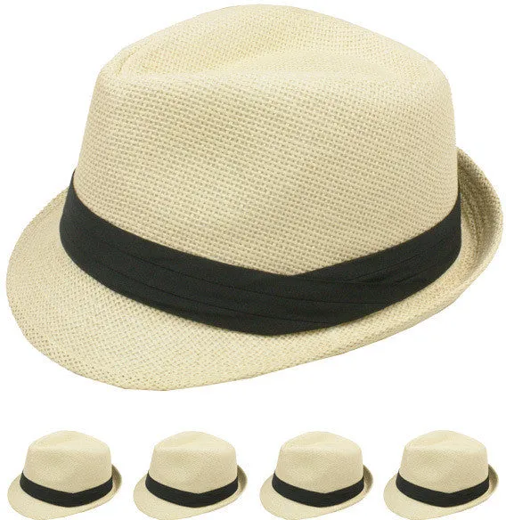 sun straw fedora hat Case of 72