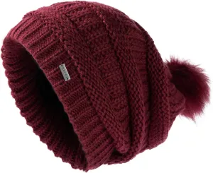 TOP-EX 100% Merino Wool Winter Slouchy Beanie for Women with Faux Fur Pom - Satin or Fleece Lined Hats for Cold Weather