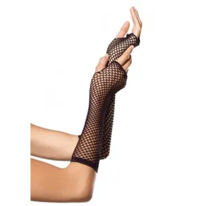 Triangle net fingerless gloves - One Size - Black