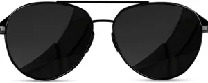 Unisex Aviator Sunglasses Metal Black Frame/Black Lens
