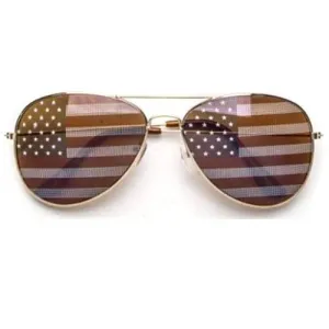 USA Flag Lens Aviator Sunglasses