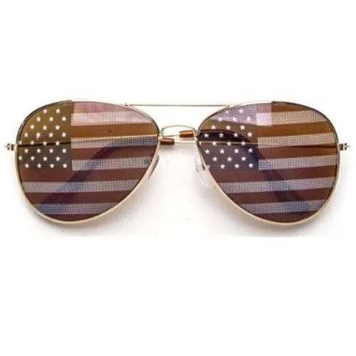USA Flag Lens Aviator Sunglasses
