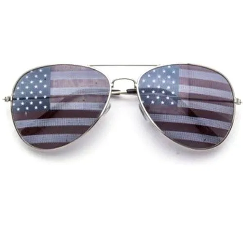 USA Flag Lens Aviator Sunglasses