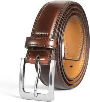 VATAN Men's Genuine Leather Dress Belts, Handmade Classic Every Day Leather Jeans Belt for Men Work Business Casual