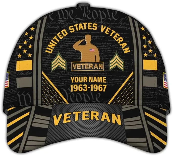 Veteran Hats for Men  Military Veteran Caps, Patriotic Ball Cap, Gift for Veterans Day, Adjustable Design, Tactical Ball Cap
