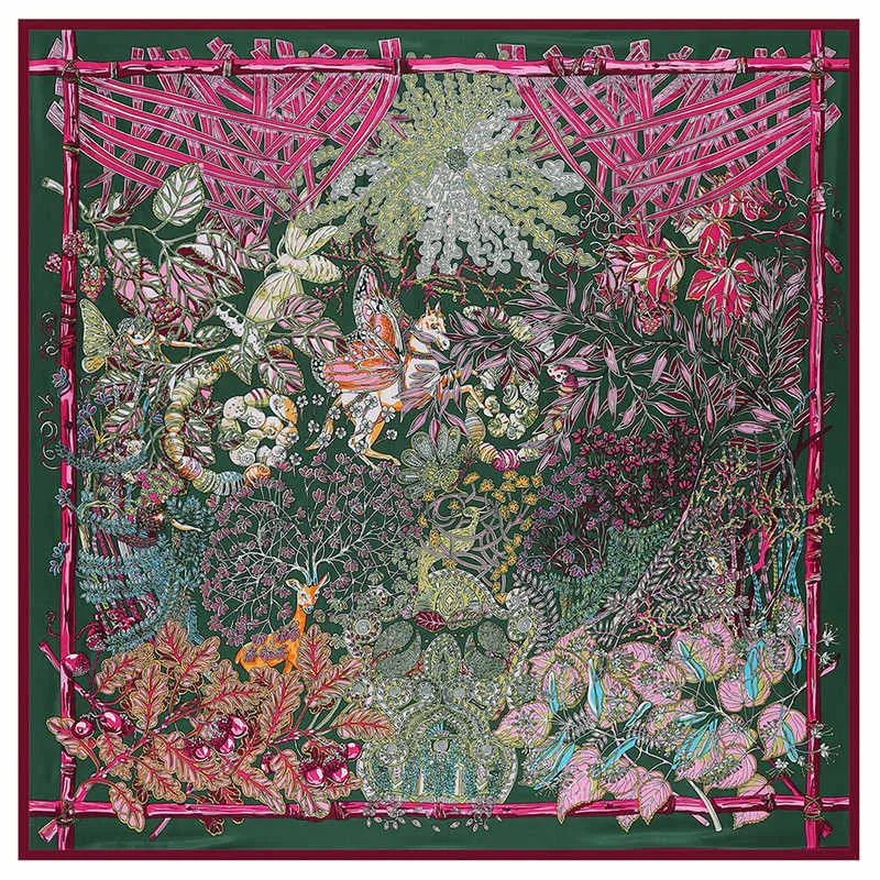 Vintage Garden Floral Print Silk Scarves - 50"x50" - 14 Styles