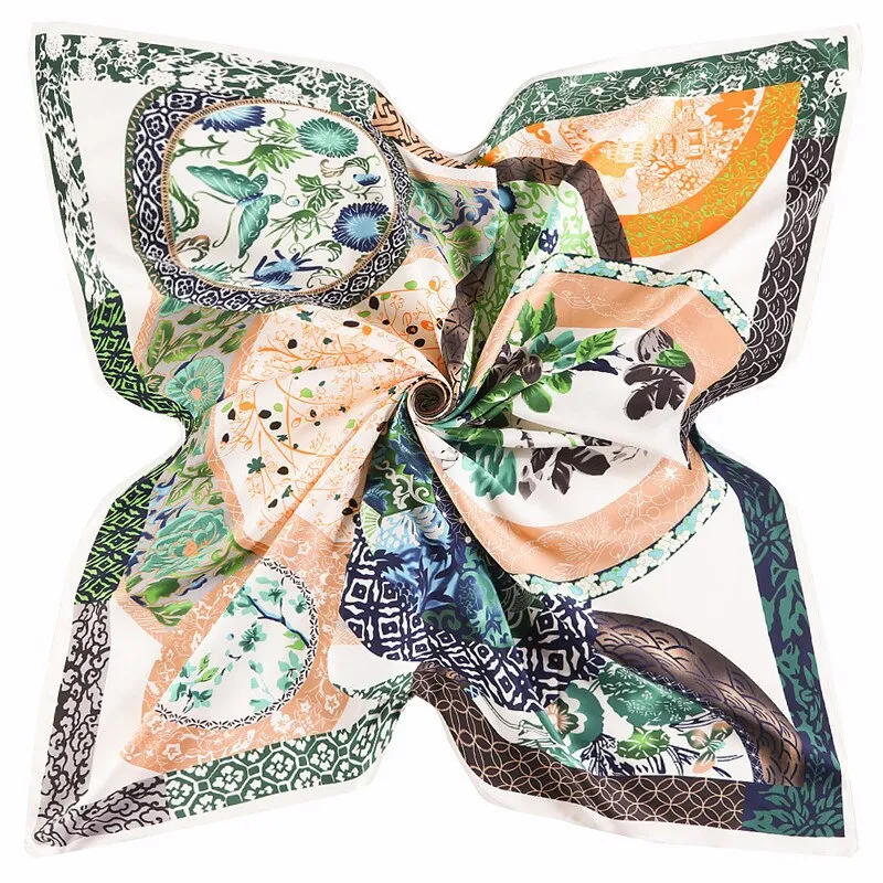 Vintage Garden Floral Print Silk Scarves - 50"x50" - 14 Styles