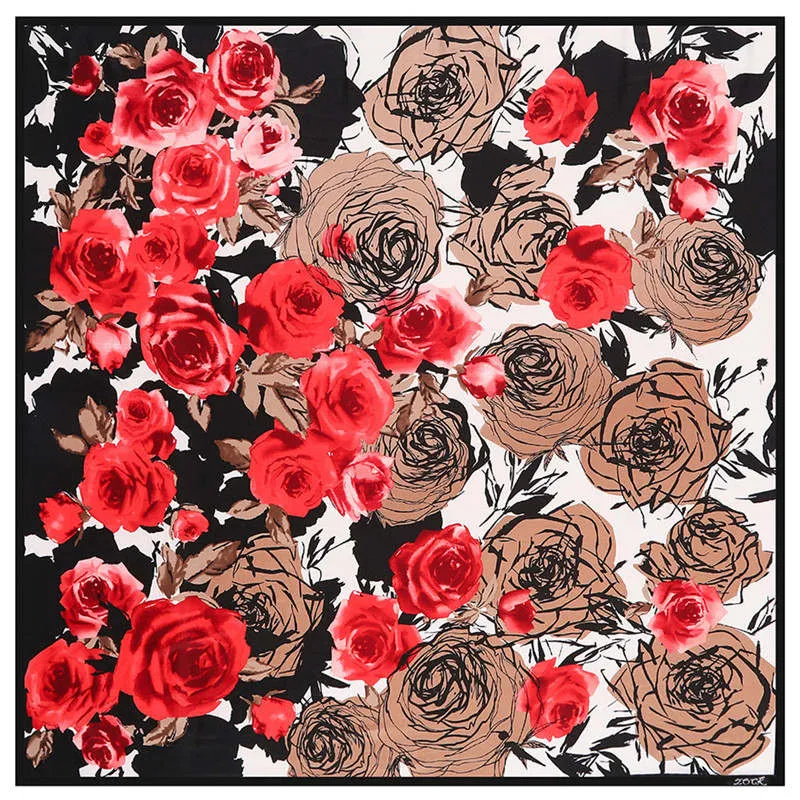 Vintage Garden Floral Print Silk Scarves - 50"x50" - 14 Styles
