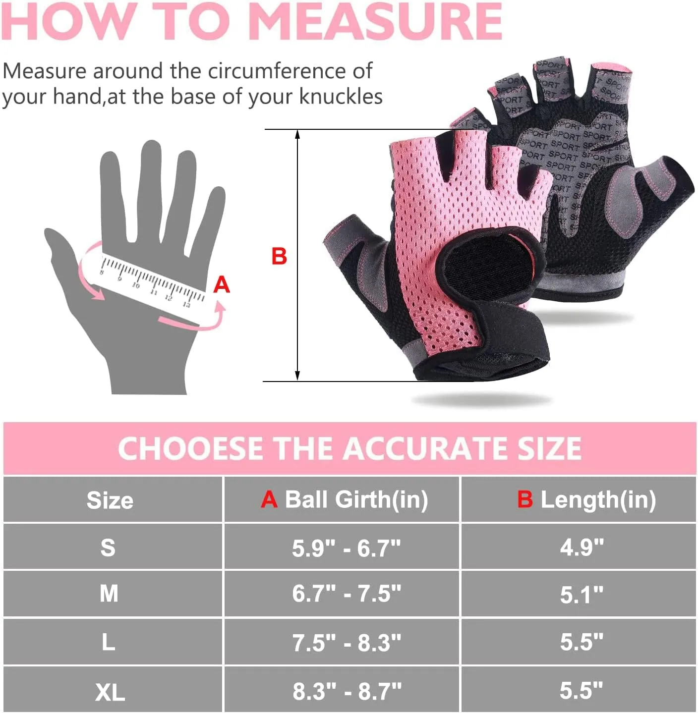 Weight Lifting Gloves for Men Women Gym Half-Finger Glove with Anti Slip Palm Hand Protection for Workout Training, Fitness, Hanging, Pull up, Cycling, Exercise