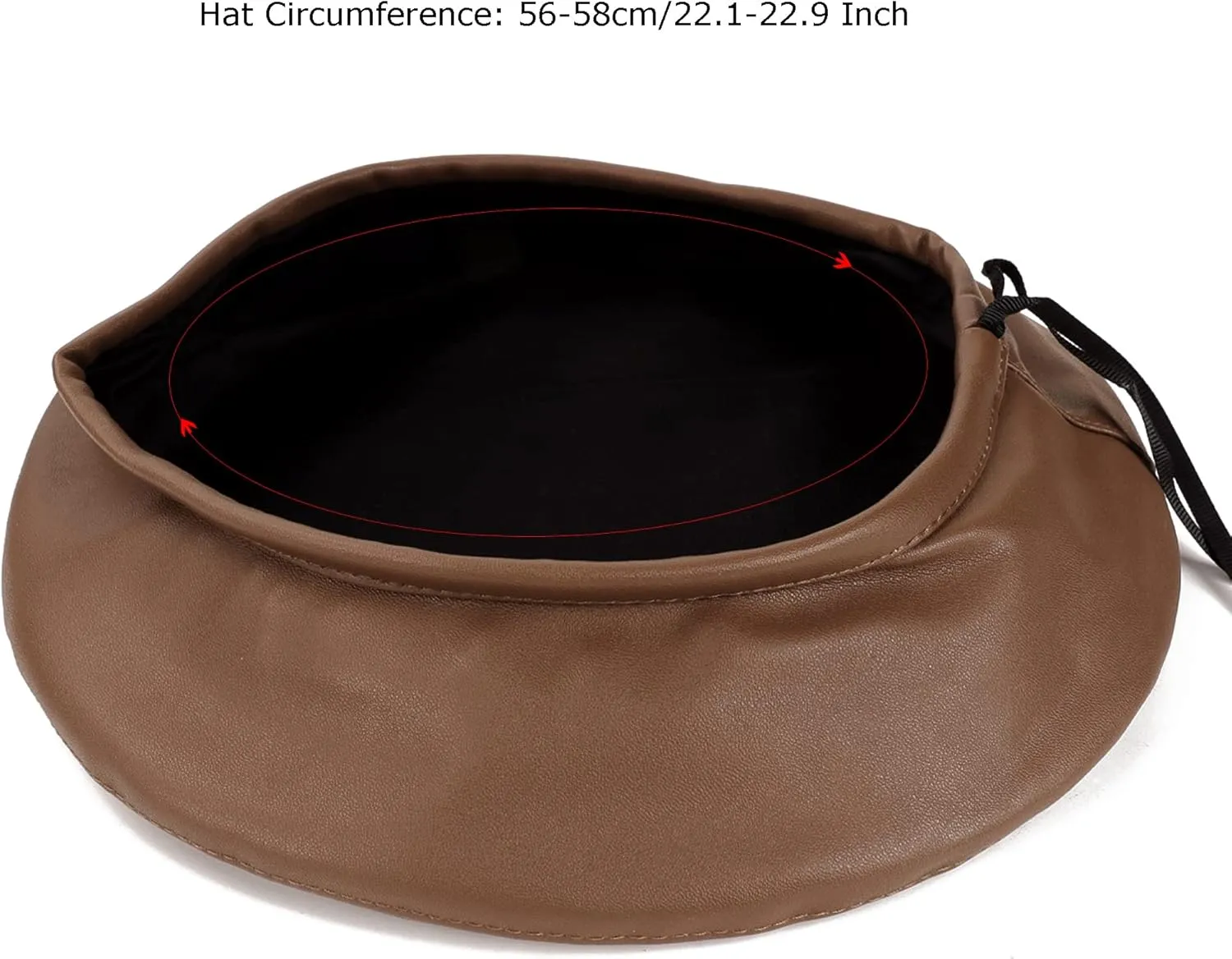 Wheebo PU Leather Berets for Women French Beret Hats Artist Painter Hat Classic Solid Style