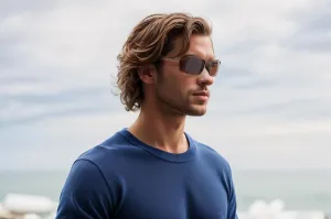 Wide Metal Frame Polarized Sunglasses Rectangle UV400  Protection Skinny Retro Sunnies for Men Women