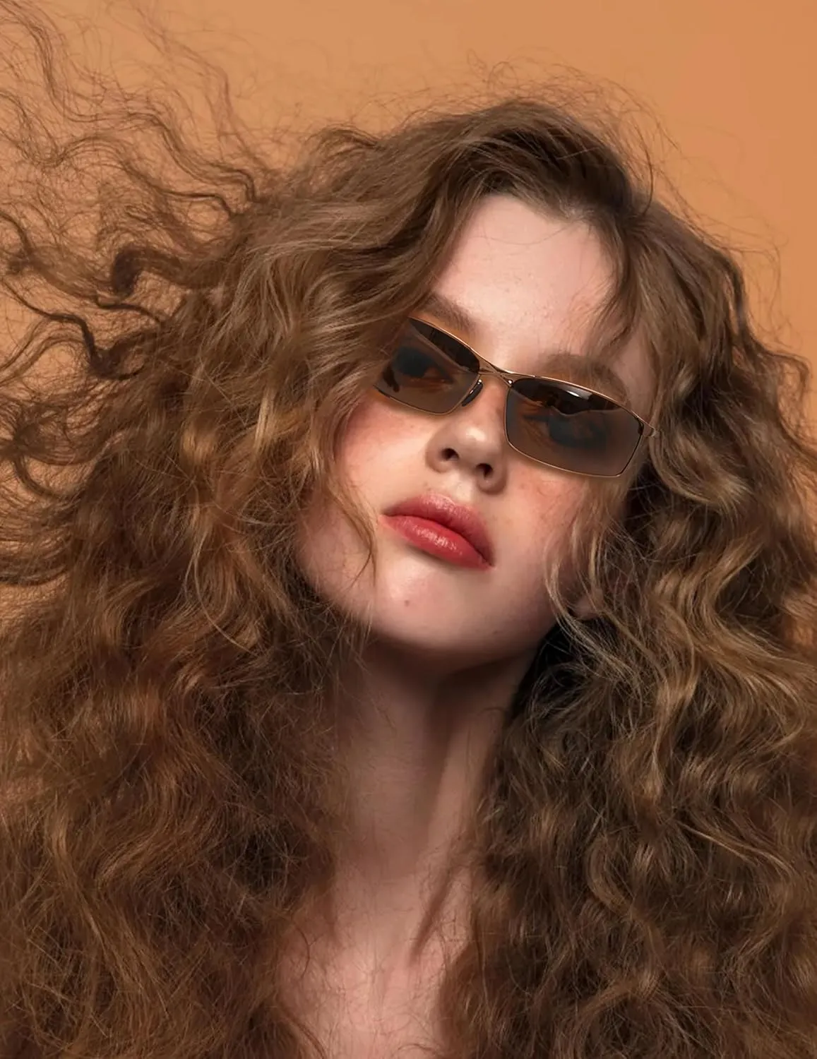 Wide Metal Frame Polarized Sunglasses Rectangle UV400  Protection Skinny Retro Sunnies for Men Women