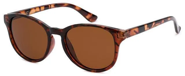 Women's Black Clear and Floral Print Polarized Round sunglasses