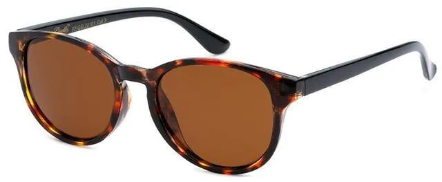Women's Black Clear and Floral Print Polarized Round sunglasses