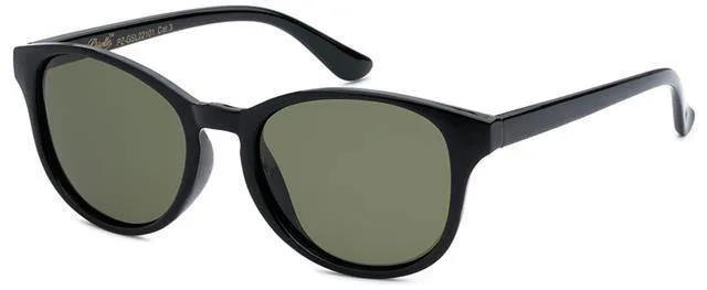 Women's Black Clear and Floral Print Polarized Round sunglasses