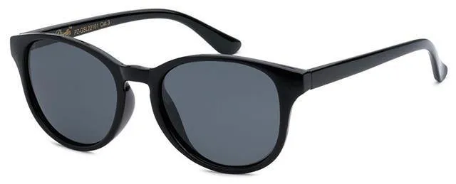 Women's Black Clear and Floral Print Polarized Round sunglasses