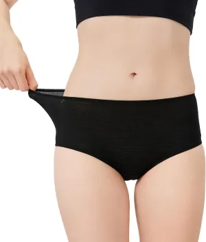 Womens Merino Wool High-Waisted Underwear, Quick-Drying Briefs for Hiking Outdoors
