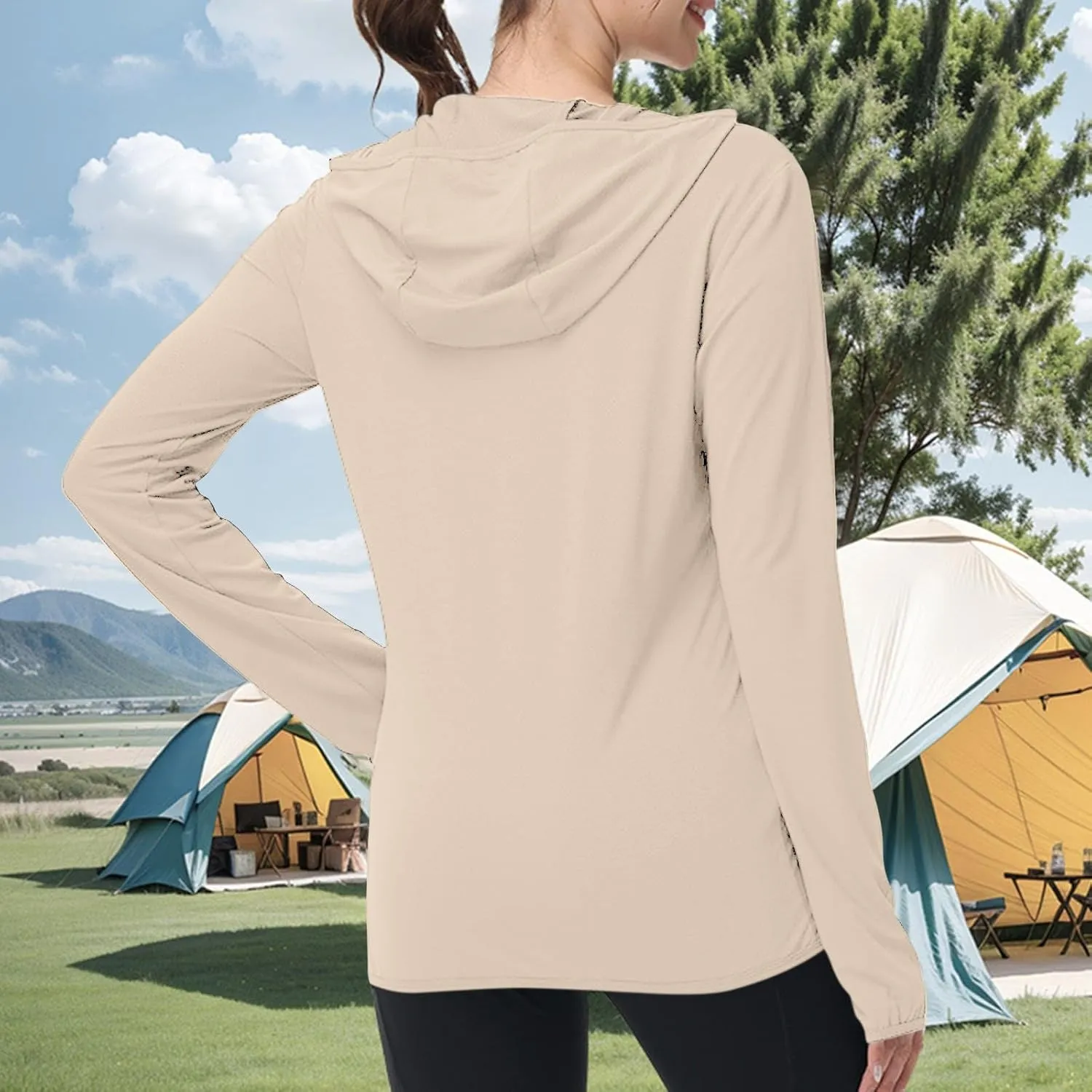 Women's UPF 50  UV Sun Protection Jacket Hooded SPF Cooling Sun Shirt Lightweight Hiking Fishing Summer Clothing
