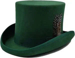 Wool Felt High Top Hat Wool Magician High Hat Jazz Top Hats Men and Women Flat Felt Hat Men's Costume Hats 40 S 55cm