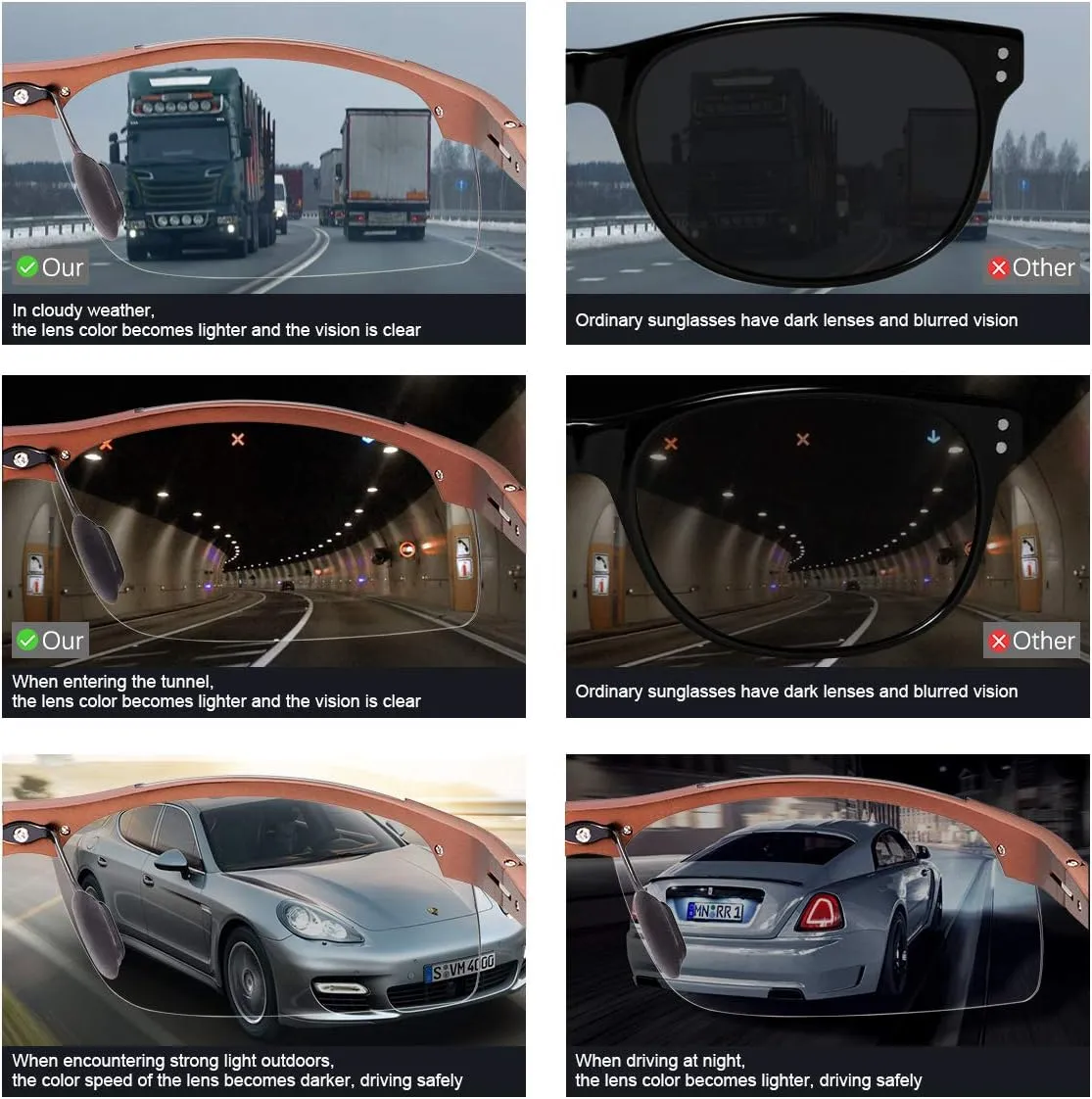 YIMI Men Photochromic Polarized Sports Sunglasses Cycling Fishing Driving Glasses UV Protection Eyeglasses Anti Glare Eyewear